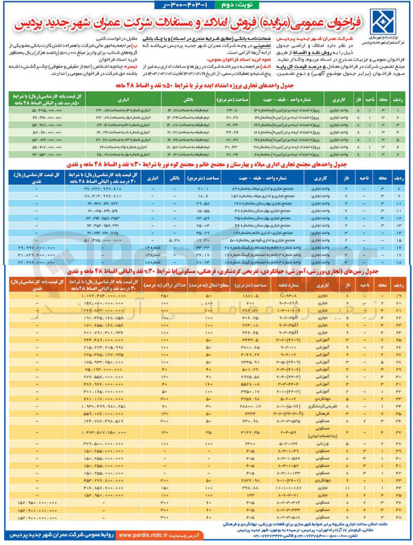 تصویر کوچک آگهی فروش املاک و مستغلات با کاربری واحد تجاری، آموزشی، تفریحی گردشگری، فرهنگی، مسکونی، ورزشی 