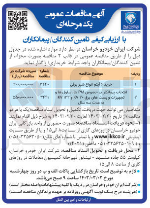 تصویر کوچک آگهی خرید ۶ آیتم انواع شیر برقی
