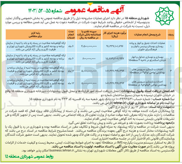 تصویر کوچک آگهی بهسازی و نوسازی جداول و انهار 