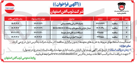 تصویر کوچک آگهی محرک الکتریکی و قطعات یدکی 