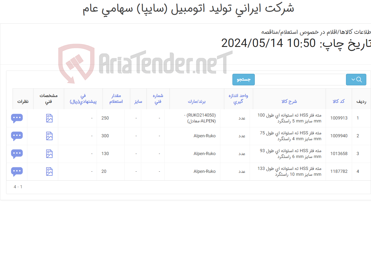 تصویر کوچک آگهی انواع مته (کارشناس خرید: میرزاخانی 48953831) * مهم، فقط برندهای خواسته شده قیمت داده شود.*