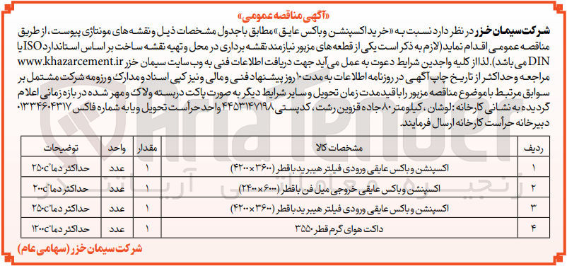 تصویر کوچک آگهی خریداکسپنشن و باکس عایق
