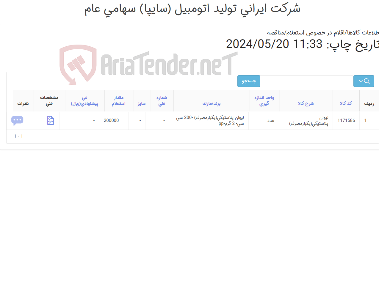 تصویر کوچک آگهی لیوان پلاستیکی یکبار مصرف