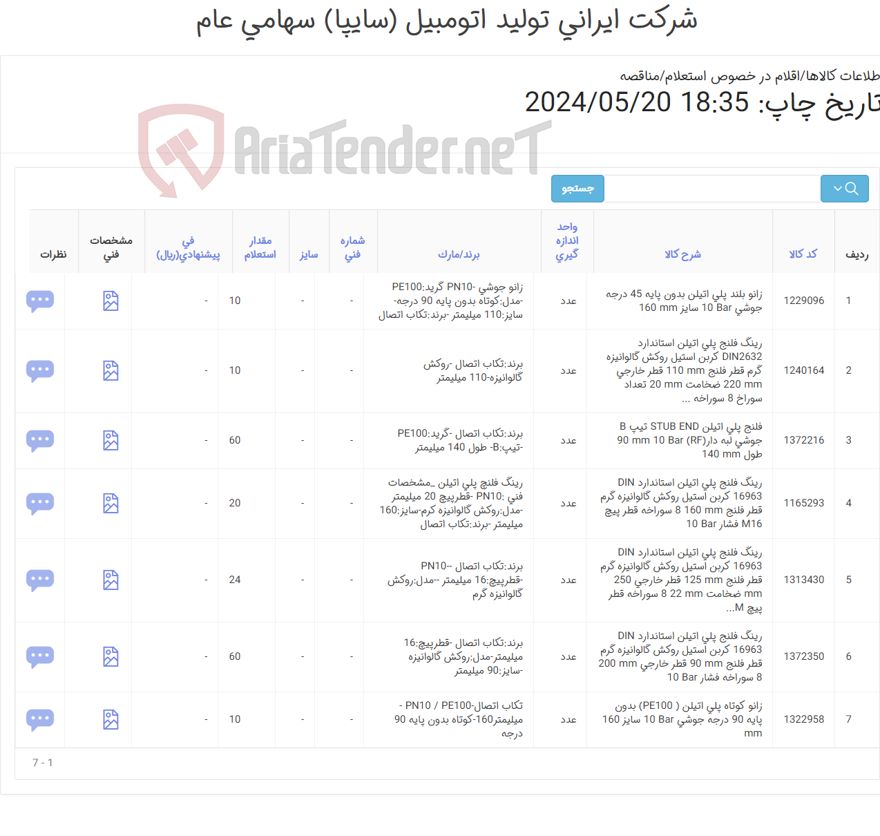تصویر کوچک آگهی 7 ردیف اتصالات پلی اتیلن‏