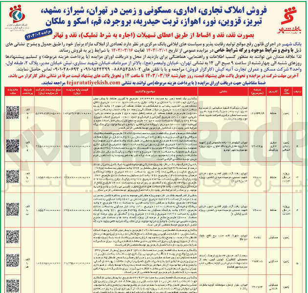 تصویر کوچک آگهی فروش املاک تجاری ،اداری ،مسکونی و زمین 