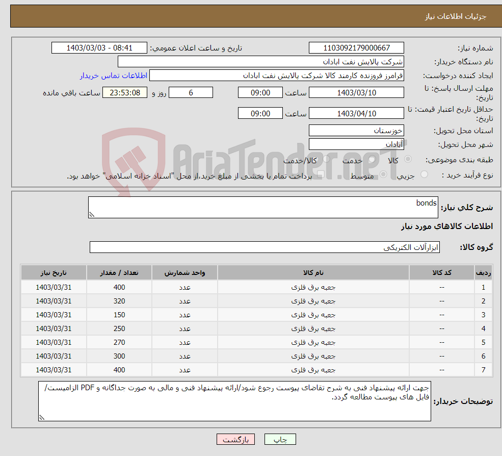 تصویر کوچک آگهی نیاز انتخاب تامین کننده-bonds