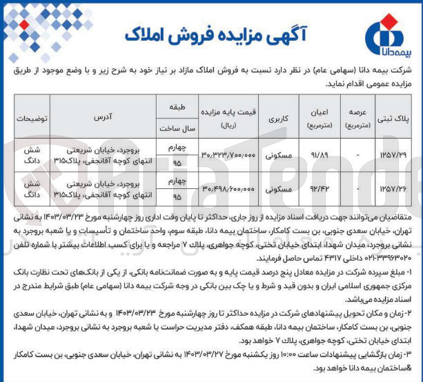 تصویر کوچک آگهی فروش املاک در دوردیف با کاربری مسکونی 
