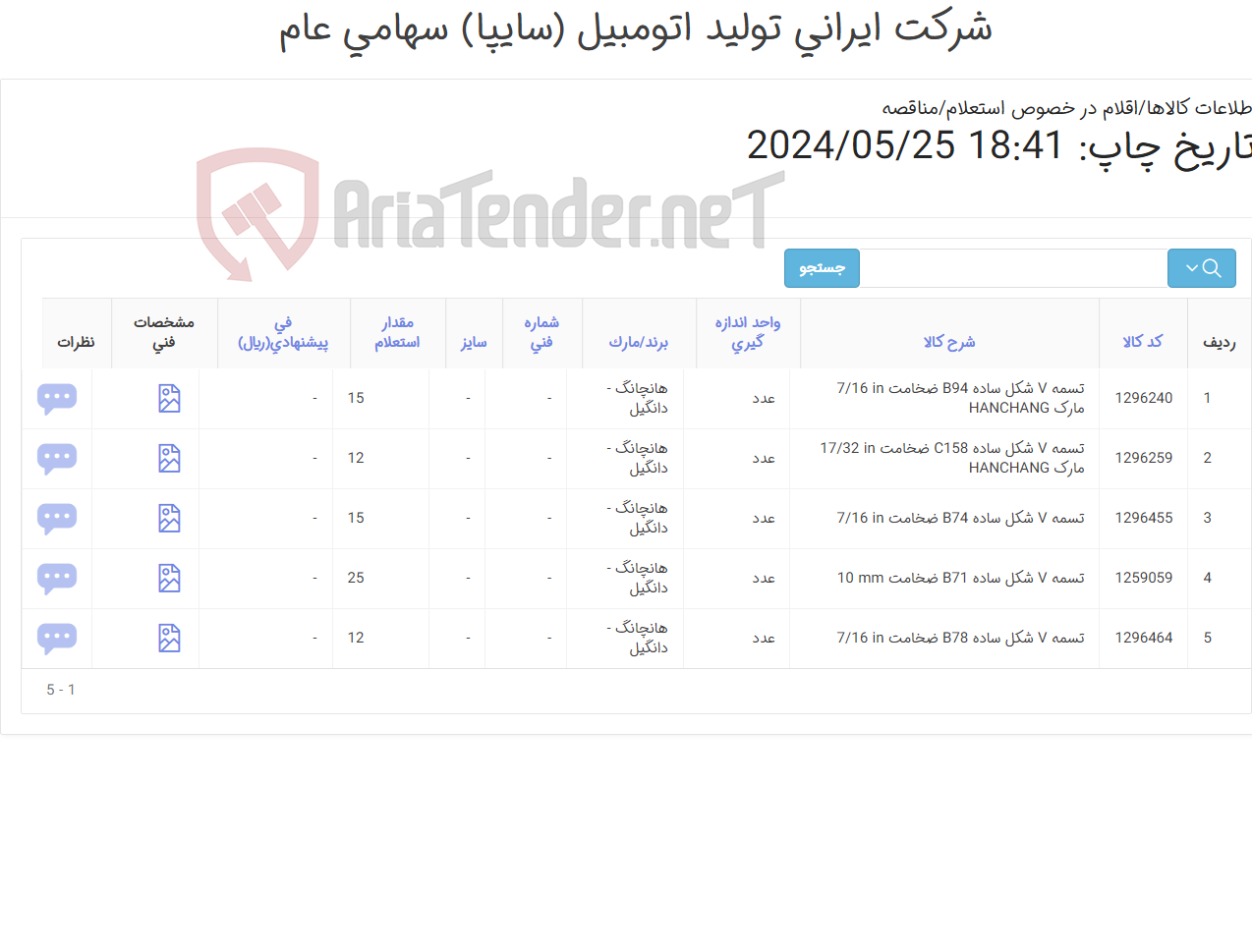 تصویر کوچک آگهی 5 قلم تسمه ‎V شکل‏ ‎ساده با برندهای هانچانگ - دانگیل