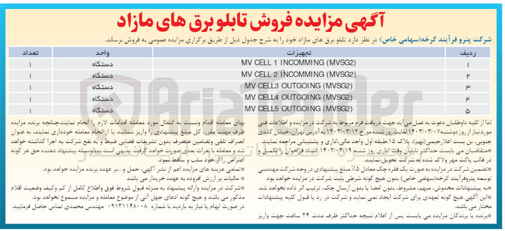 تصویر کوچک آگهی فروش تابلو برق های مازاد خود در 5 ردیف