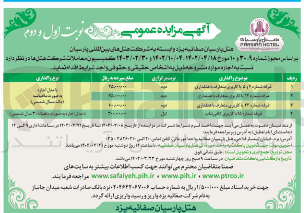 تصویر کوچک آگهی اجاره غرف در 4 ردیف با کاربری هتلداری - کافی شاپ