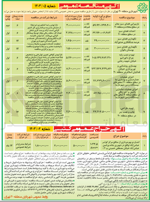 تصویر کوچک آگهی اجاره و بهره برداری از منافع مرکز کوثر عباس آباد (واقع در شهرری جاده ورامین عباس آباد خیابان مصطفی خمینی پ (۲) 