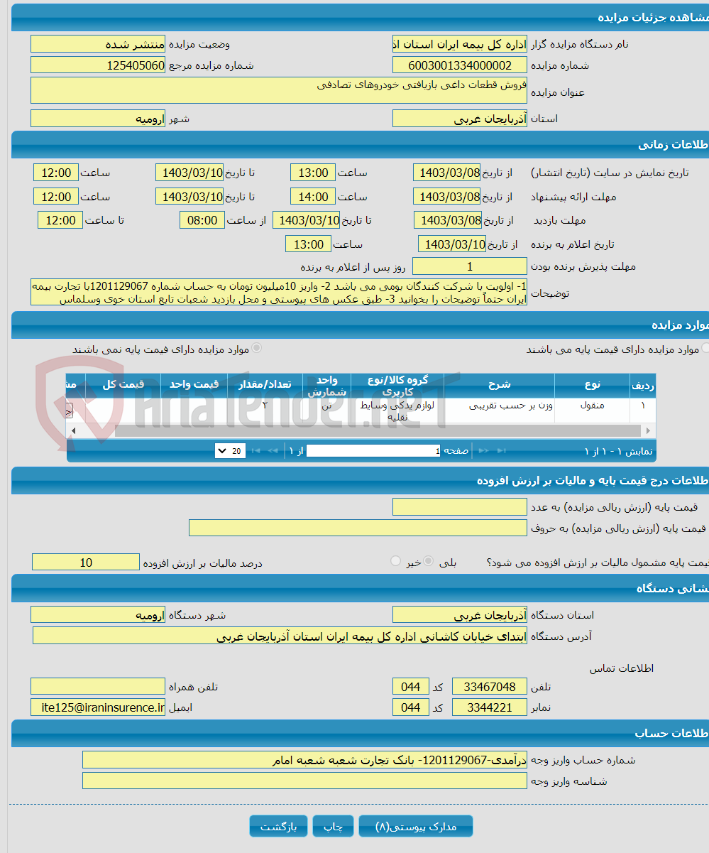 تصویر کوچک آگهی فروش قطعات داغی بازیافتی خودروهای تصادفی
