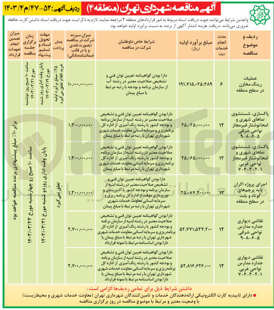 تصویر کوچک آگهی نقاشی دیواری جداره مدارس نواحی شرقی 5-6-8-9