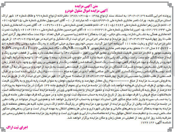 تصویر کوچک آگهی کلاسه 140202129 : فروش خودروی سواری جیلی امرگاند