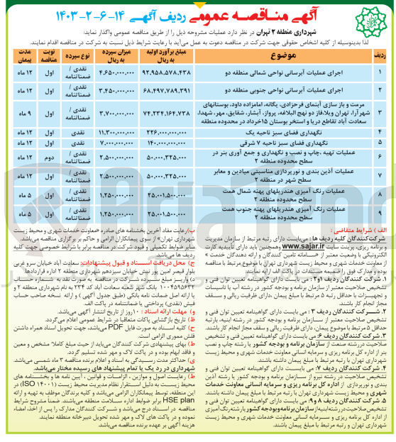 تصویر کوچک آگهی عملیات آذین بندی و نورپردازی مناسبتی میادین و معابر سطح شهر در منطقه ۲
