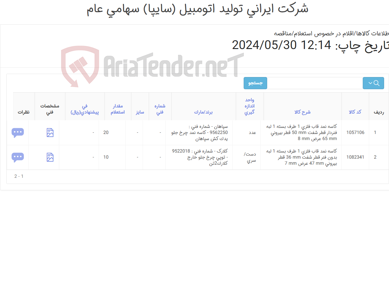 تصویر کوچک آگهی کاسه نمد قاب فلزی