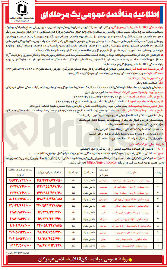 تصویر کوچک آگهی پروژه مسکونی 5 واحدی