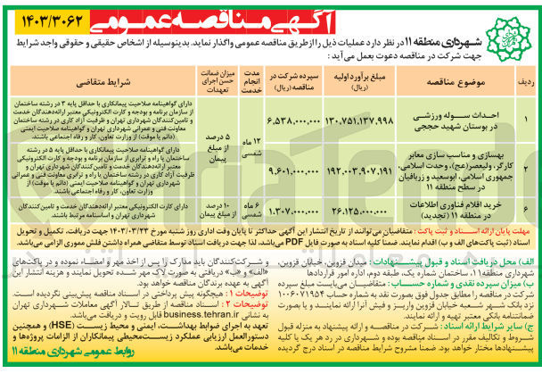 تصویر کوچک آگهی بهسازی و مناسب سازی معابر 