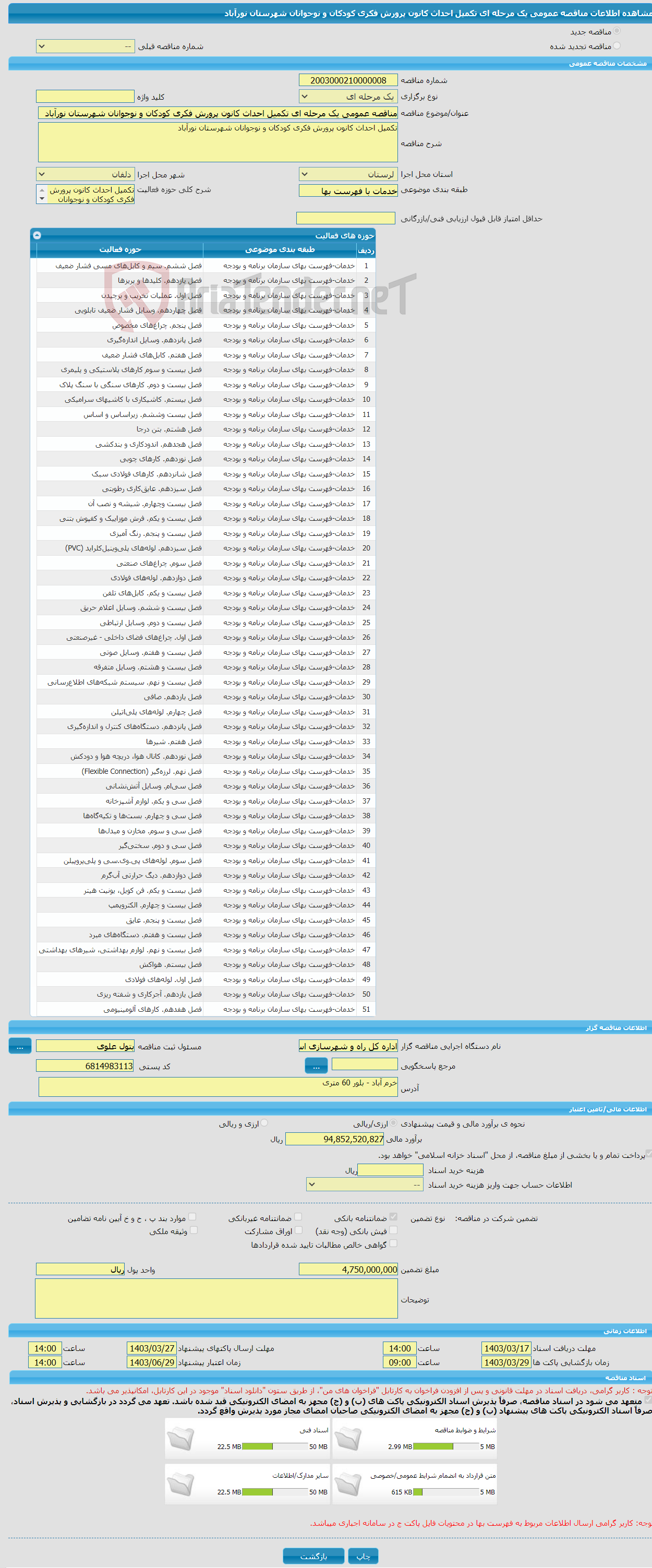 تصویر کوچک آگهی مناقصه عمومی یک مرحله ای تکمیل احداث کانون پرورش فکری کودکان و نوجوانان شهرستان نورآباد