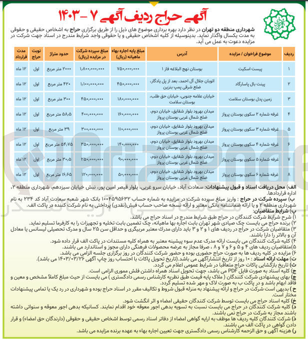 تصویر کوچک آگهی بهره برداری زمین پدل بوستان سلامت 