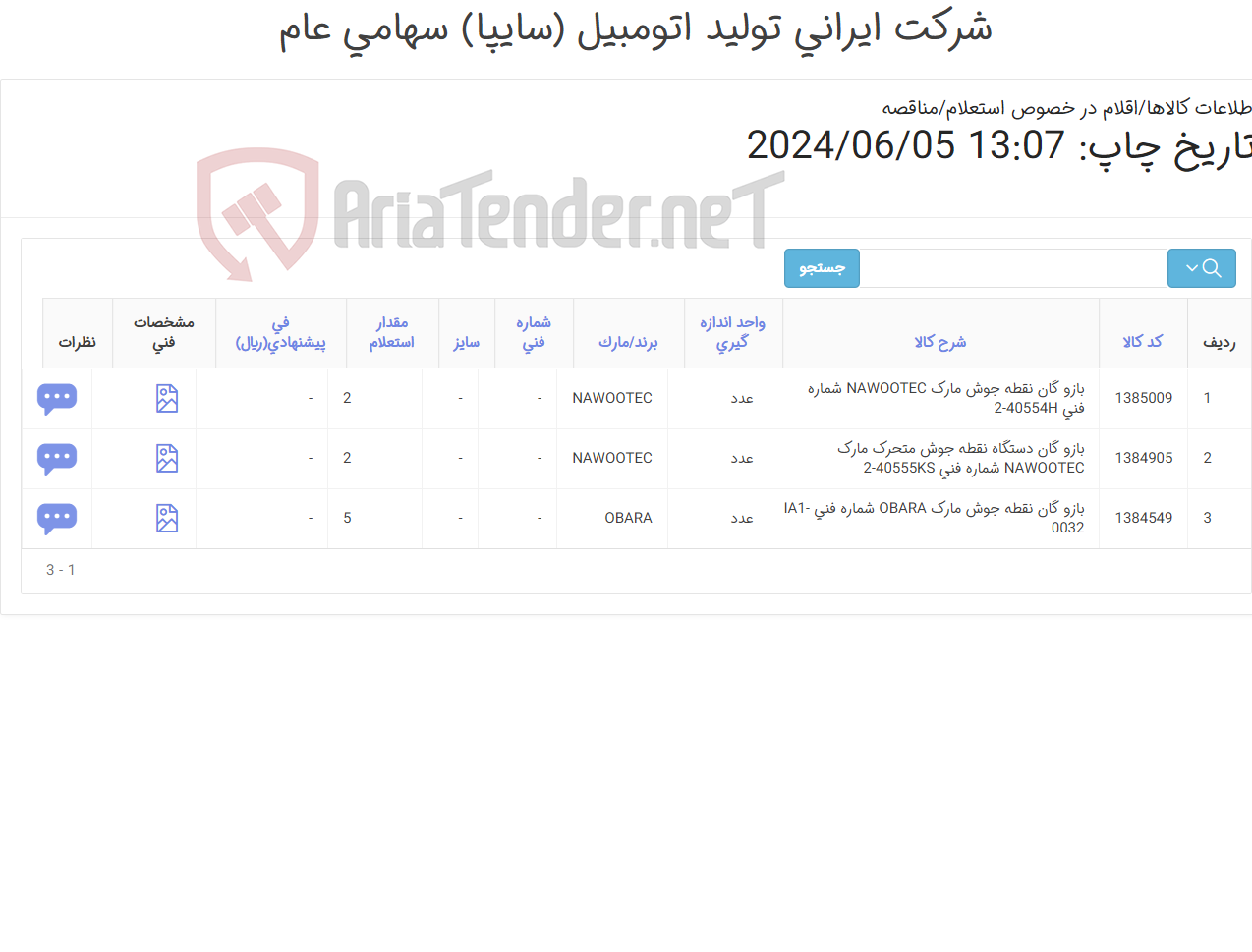 تصویر کوچک آگهی تأمین سه ردیف بازو گان های دستگاه نقطه جوش