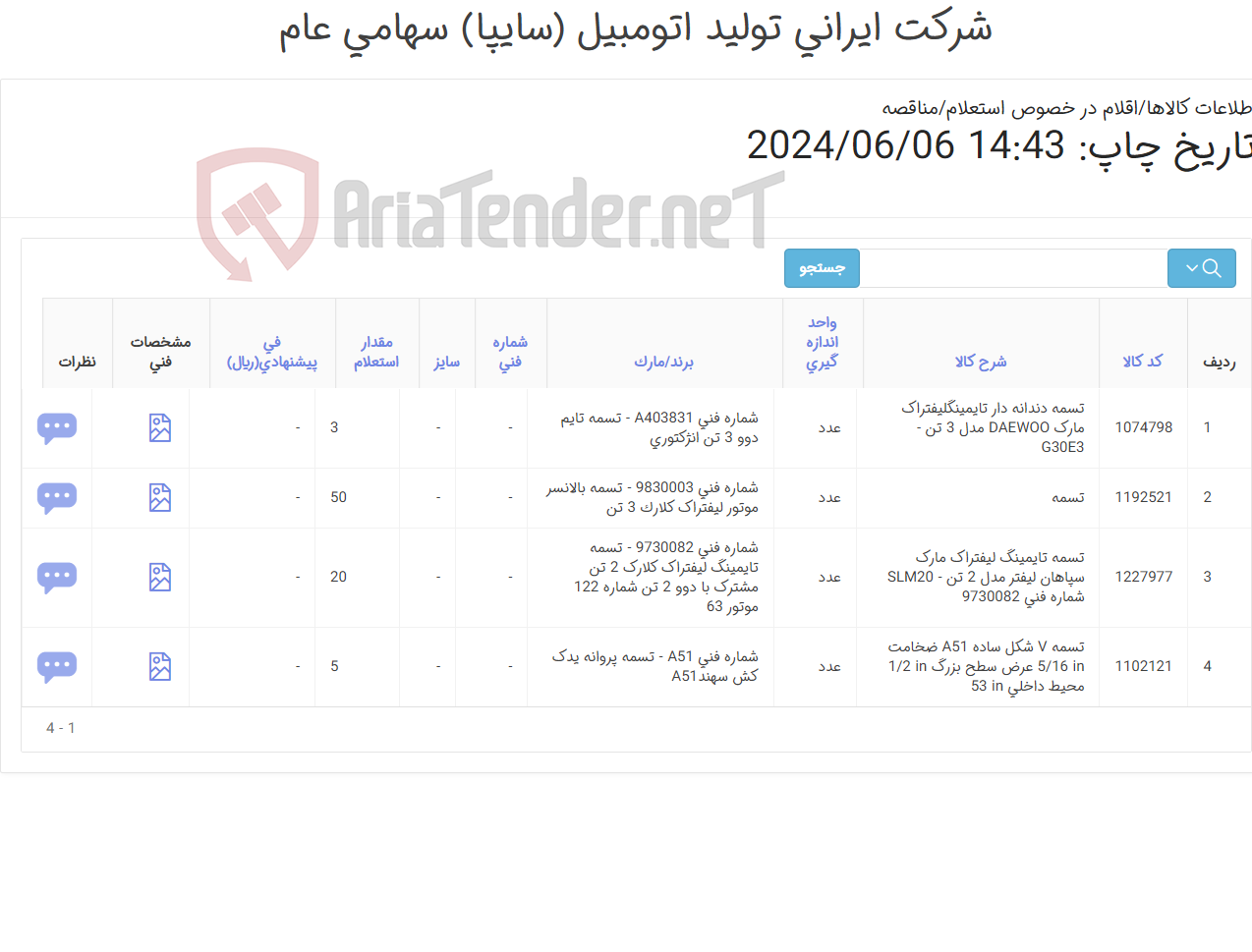 تصویر کوچک آگهی تسمه v شکل ساده و تایمینگ دندانه دار لیفتراک سپاهان ، DAEWOO و یدک کش