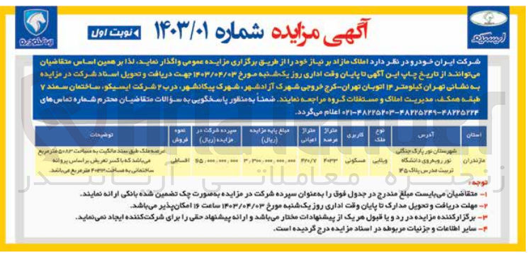 تصویر کوچک آگهی فروش املاک مازاد بر نیاز خود با کاربری مسکونی