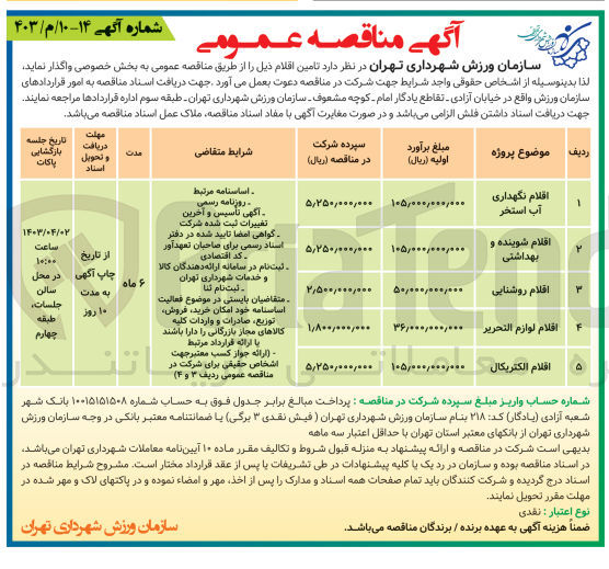 تصویر کوچک آگهی اقلام روشنایی
