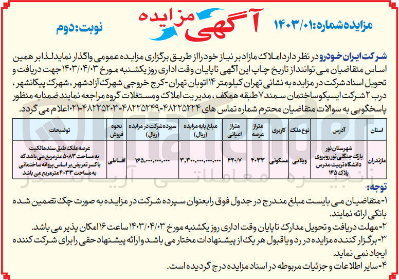 تصویر کوچک آگهی فروش املاک مازاد بر نیاز خود با کاربری مسکونی