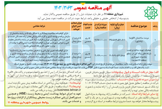 تصویر کوچک آگهی واگذاری مرمت ساختمان الگونما