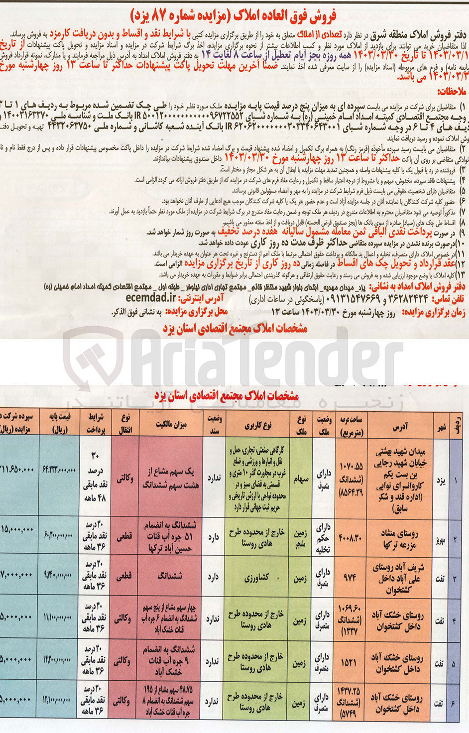 تصویر کوچک آگهی فروش املاک در 6 ردیف با کاربری کارگاهی -  صنعتی - تجاری - حمل و نقل - کشاورزی و ...