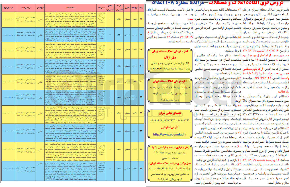 تصویر کوچک آگهی فروش تعدادی از اراضی با کاربری صنعتی