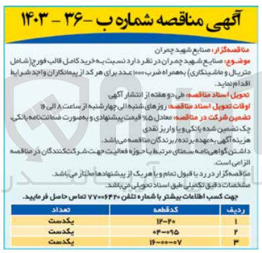 تصویر کوچک آگهی خرید کامل قالب فورج (شامل متریال و ماشینکاری) به همراه ضرب ۱۰۰۰ عدد