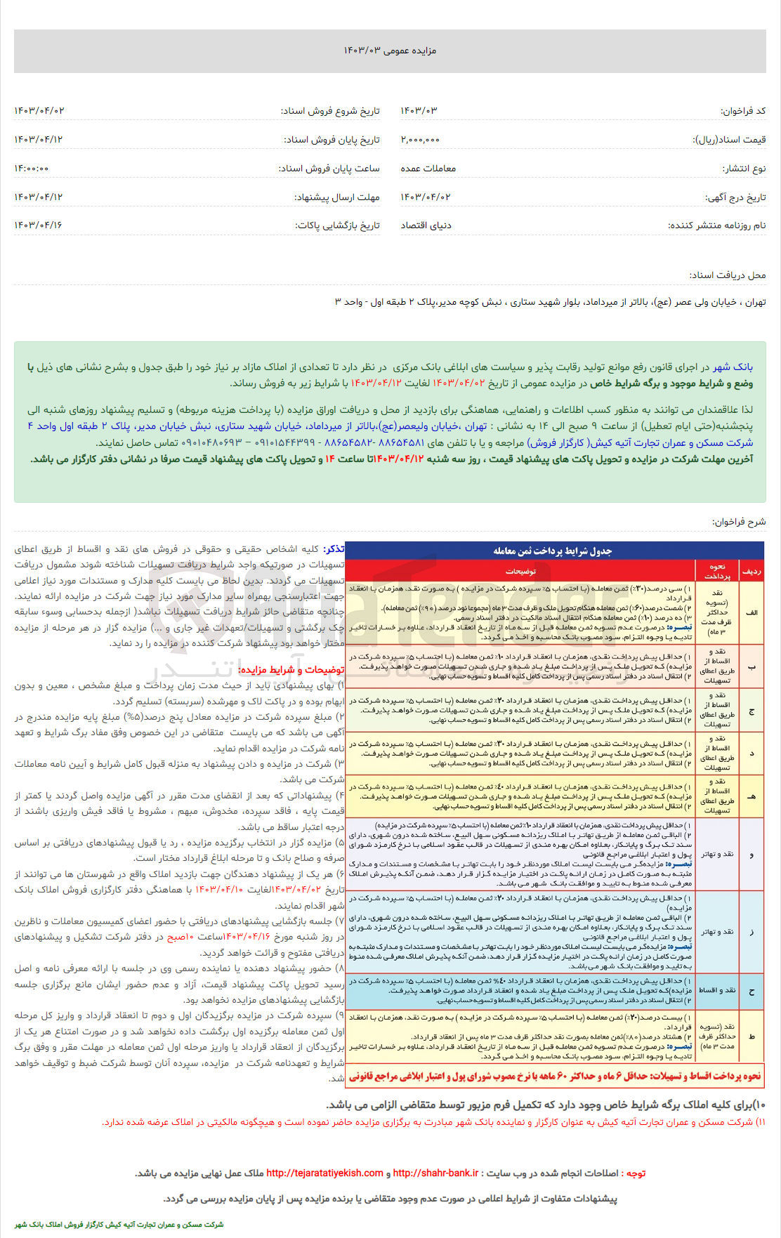 تصویر کوچک آگهی فروش تعدادی از املاک خود 