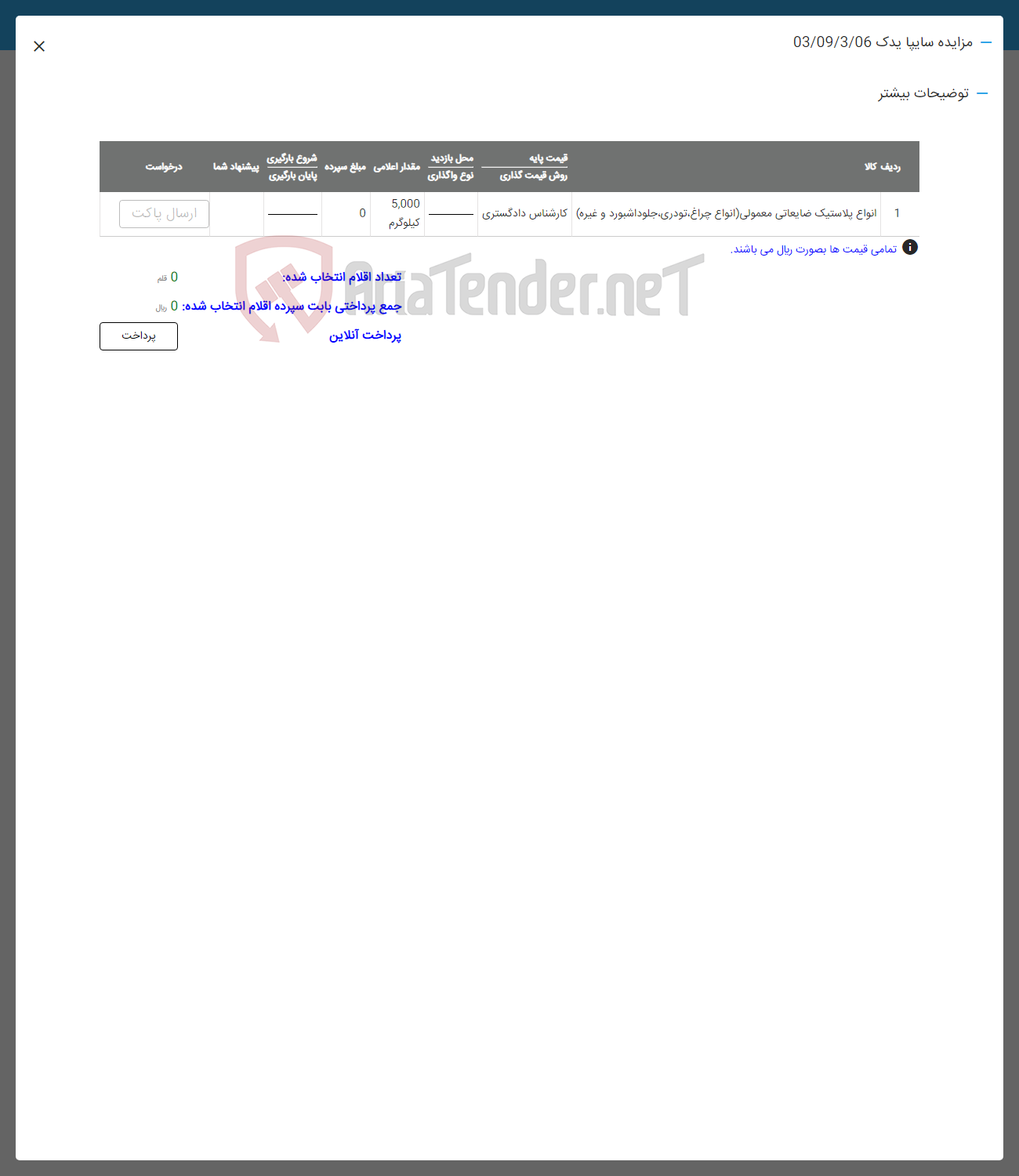 تصویر کوچک آگهی فروش انواع پلاستیک ضایعاتب معمولی انواع چراغ توری جلوداشبورد و غیره