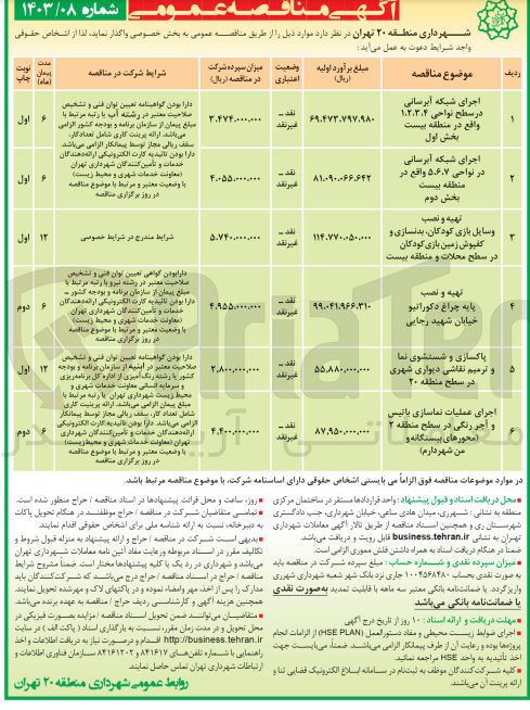تصویر کوچک آگهی پاکسازی و شستشوی نما و ترمیم نقاشی دیواری شهری در سطح منطقه 20