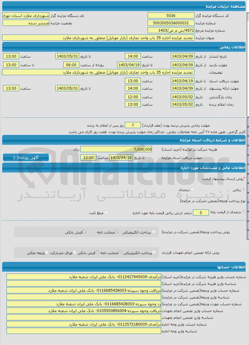 تصویر کوچک آگهی اجاره 35 باب واحد  تجاری (بازار موبایل) 