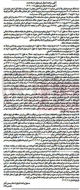 تصویر کوچک آگهی پرونده اجرایی کلاسه 140300035
ششدانگ عرصه و اعیان پلاک ثبتی شماره 2090 فرعی از 3 اصلی