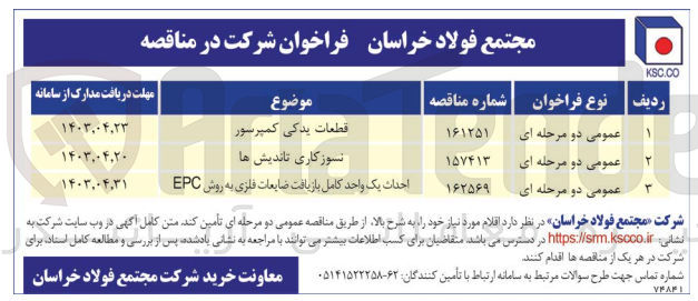 تصویر کوچک آگهی نسوزکاری تاندیش ها