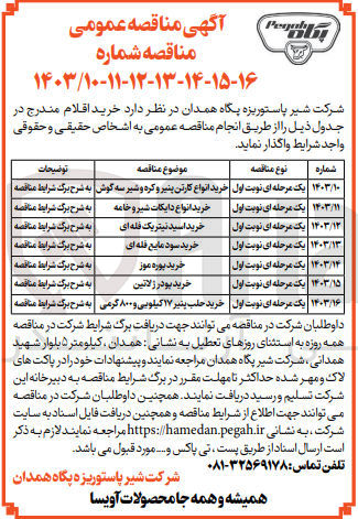تصویر کوچک آگهی خرید انواع دایکات شیر و خامه 
