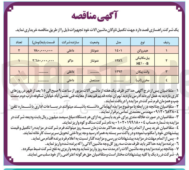 تصویر کوچک آگهی خریداری بیل مکانیکی HE100B