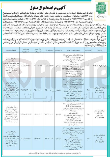 تصویر کوچک آگهی فروش ششدانگ سه دستگاه خودرو پیکان و یک دستگاه خودرو سمند