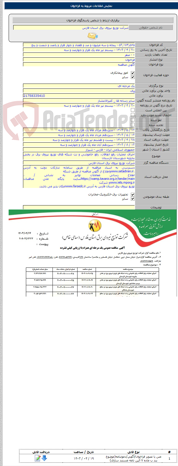 تصویر کوچک آگهی اجرای عملیات رفع اتفاقات، رفع خاموشی و نت شبکه های توزیع نیروی برق در بخش بنارویه شهرستان لارستان
