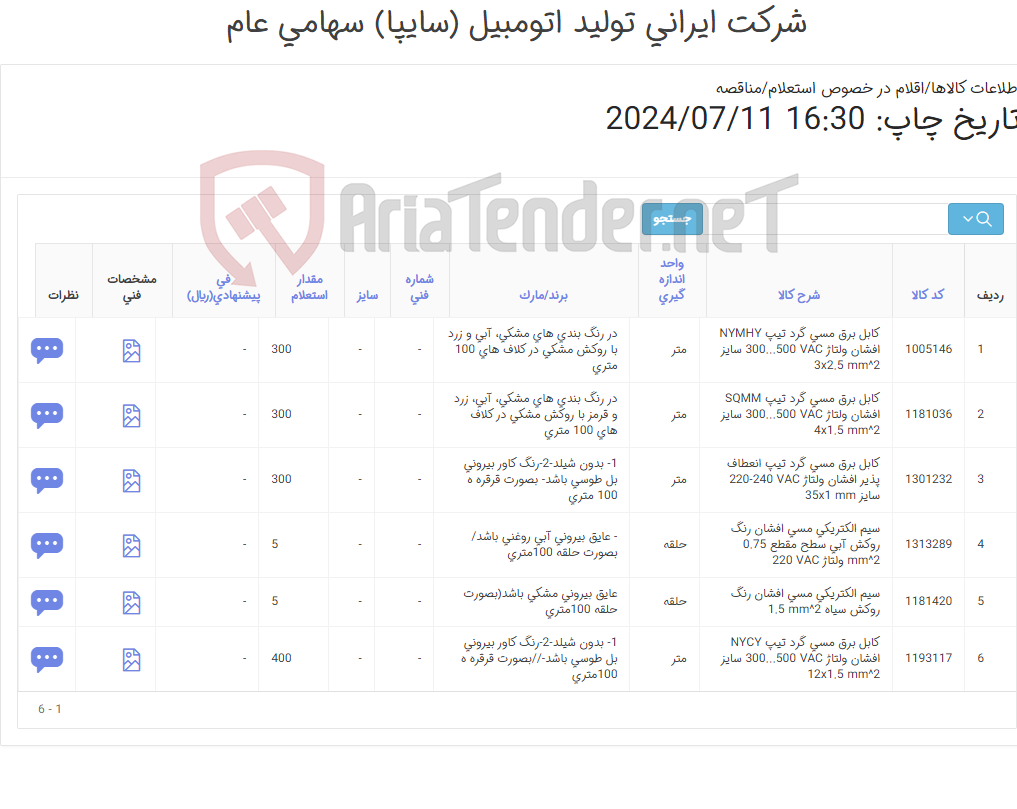 تصویر کوچک آگهی 6آیتم کابل برق و سیم الکتریکی//مارک سیم پود کاران/مفید/مازندران/سیم و کابل ستاره یزد/رسانا/سیمکو/پیشرو رفسنجان/همدان/البرز/مغان/متال/افق البرز