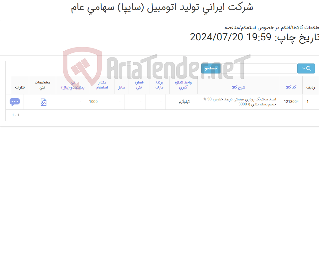 تصویر کوچک آگهی اسید سیتریک