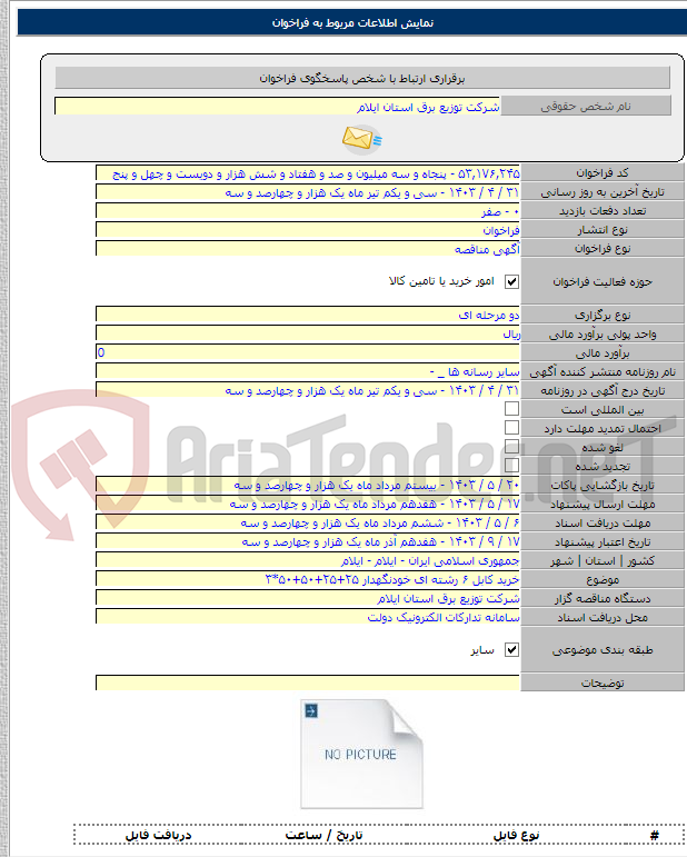 تصویر کوچک آگهی خرید کابل ۶ رشته ای خودنگهدار ۲۵+۲۵+۵۰+۵۰*۳