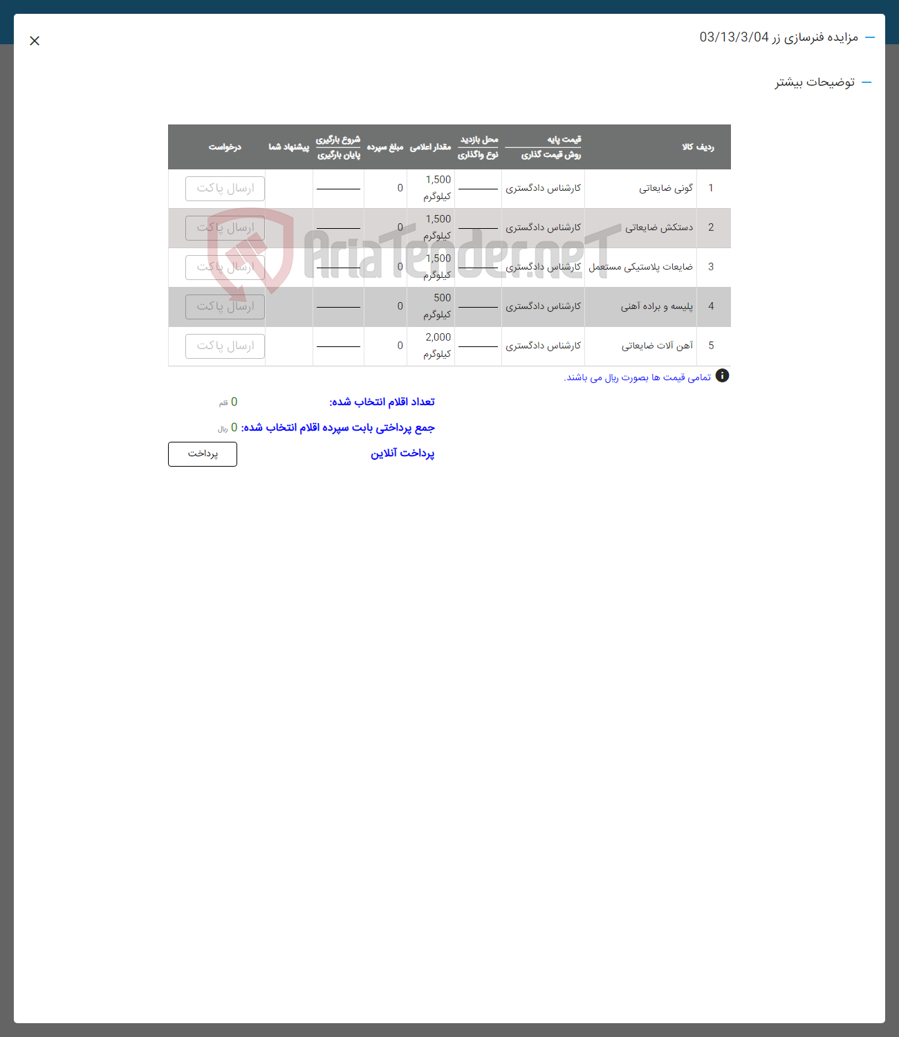 تصویر کوچک آگهی فروش اقلام در 5 ردیف: گونی -دستکش ضایعاتی -ضایعات پلاستیکی مستعمل-پلیسه و براده آهنی -اهن آلات ضایعاتی