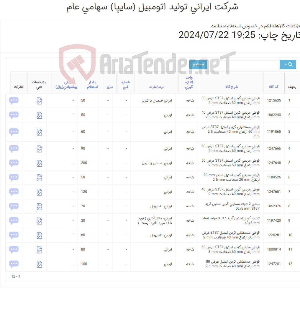 تصویر کوچک آگهی نبشی - تسمه- قوطی( آهن آلات)