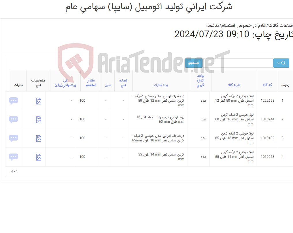تصویر کوچک آگهی لولا جوشی در سایزهای مختلف