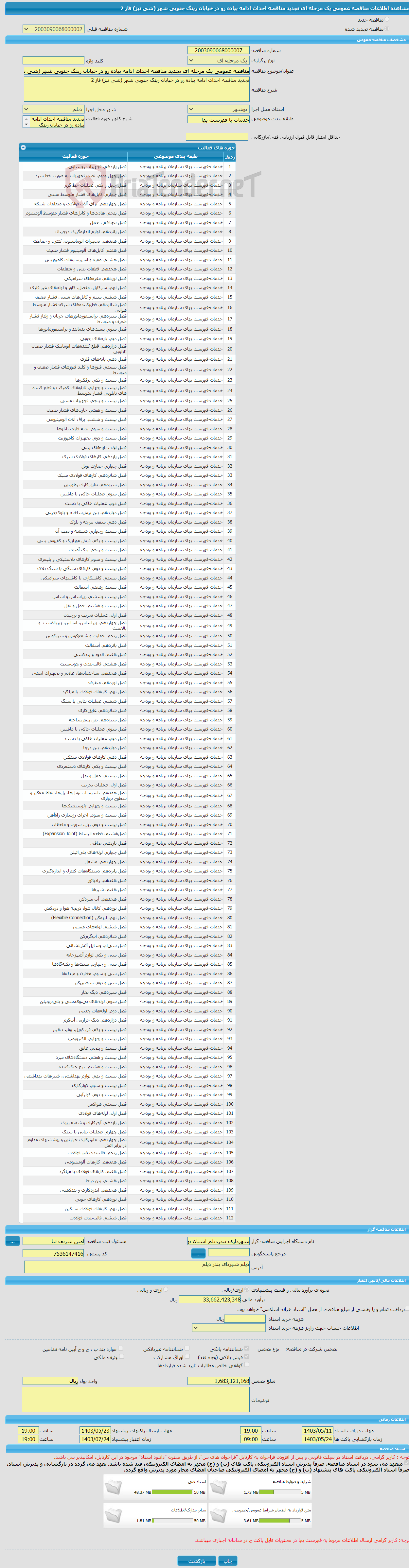 تصویر کوچک آگهی مناقصه عمومی یک مرحله ای تجدید مناقصه احداث ادامه پیاده رو در خیابان رینگ جنوبی شهر (شی نیز) فاز 2